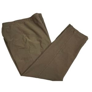 EILEEN FISHER Elastic Waist Pants L Viscose Blend Stretch Brown Straight Leg